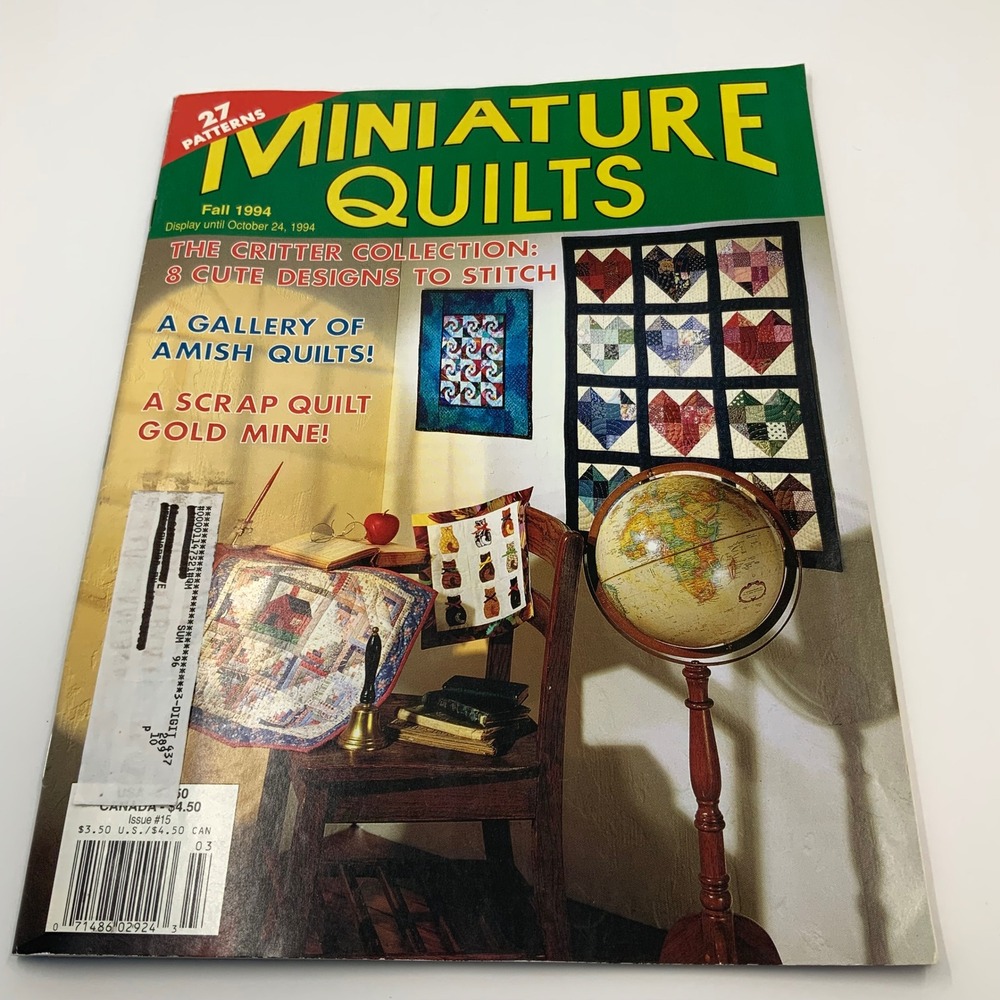 Miniature Quilts Magazine Fall 1994‎ Issue 15 27 Patterns Critter Collection